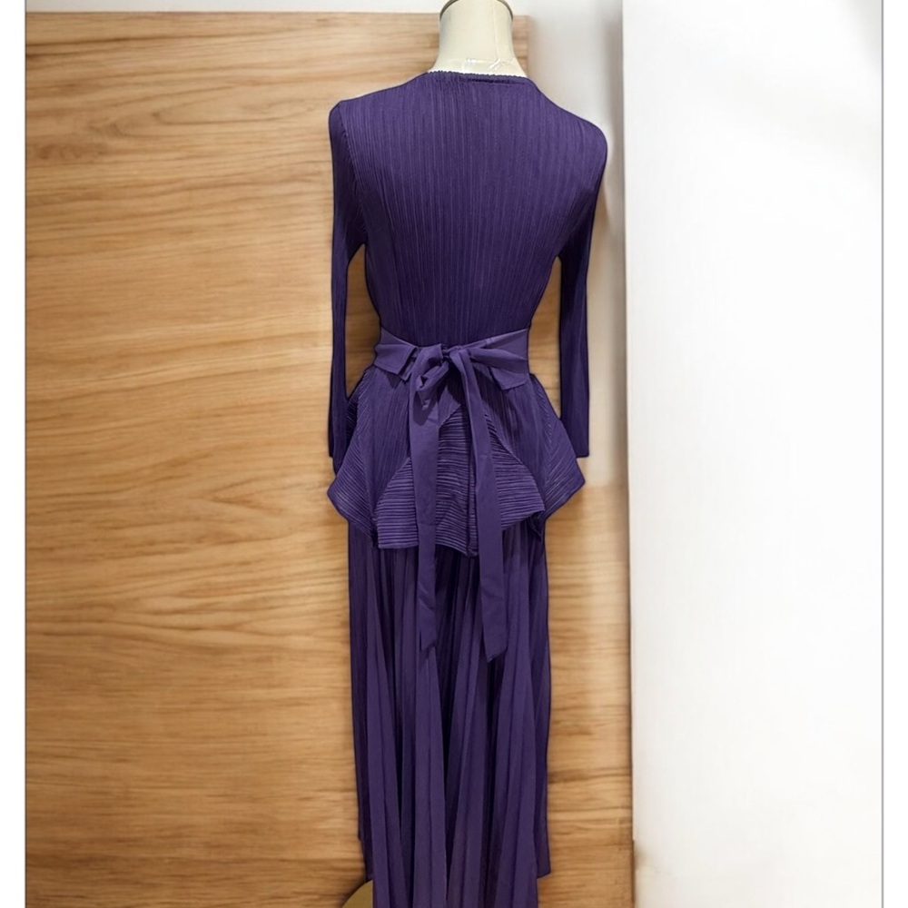 Elegant Purple Long Sleeve Dress